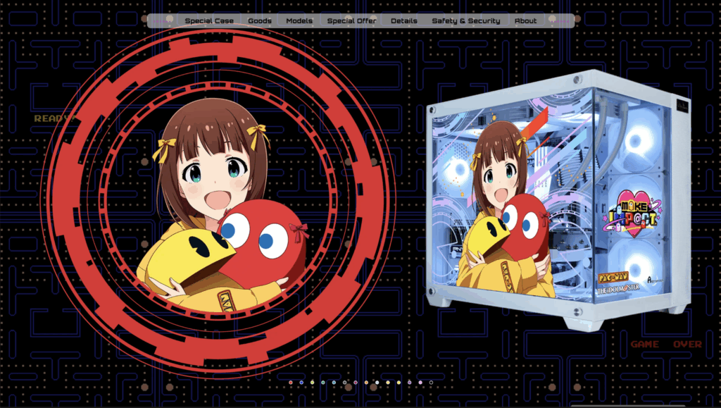 アイマス x パックマン コラボPC LP / Shopify